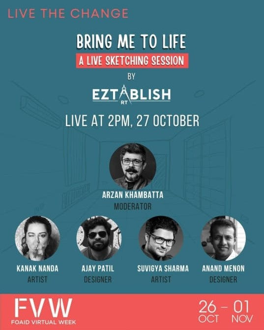 A Live Sketching Session by Eztablish.ART in association with FOAID India
