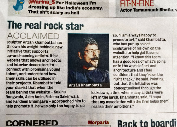 Eztablish.ART Featured in Mumbai Mirror