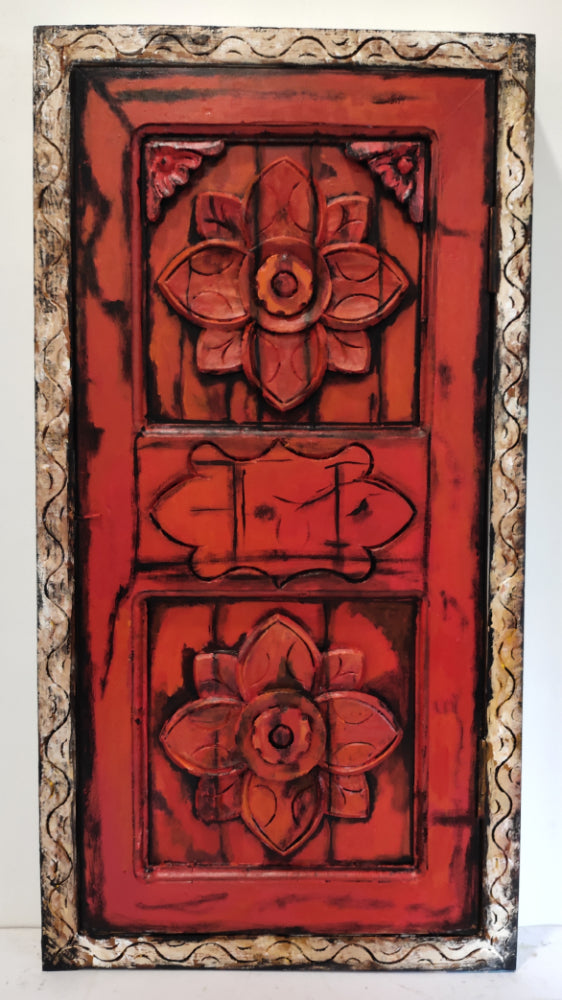 Handcrafted Window : Red Flower